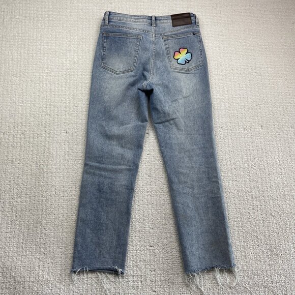 Lucky Brand High Rise Straight Ankle Distressed Jeans 2 / 26 Four-leaf clover* - Picture 10 of 15
